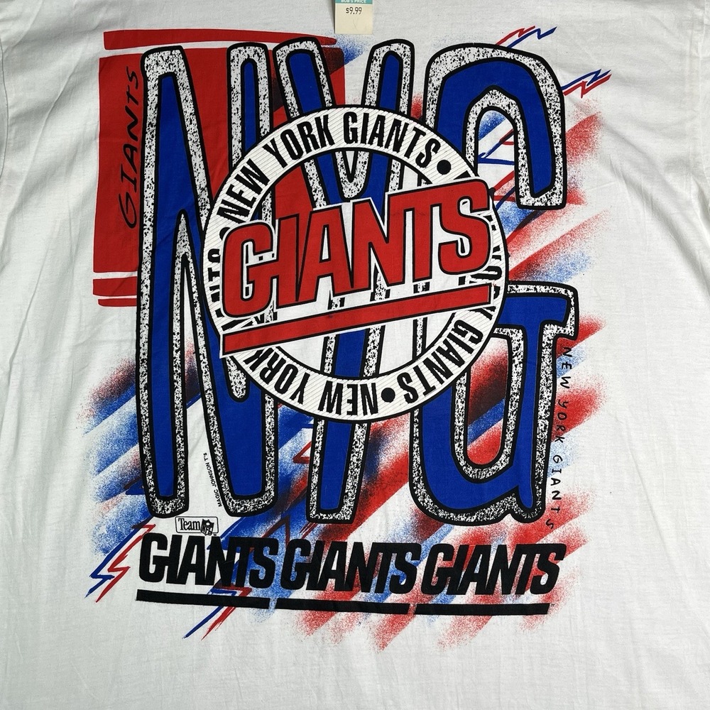 Vintage Magic Johnson New York Giants T-shirt Large White Dead Stock - Picture 2 of 8